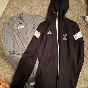 Adidas Women’s Black and Gray Windbreakers with Eastern Michigan University Logo